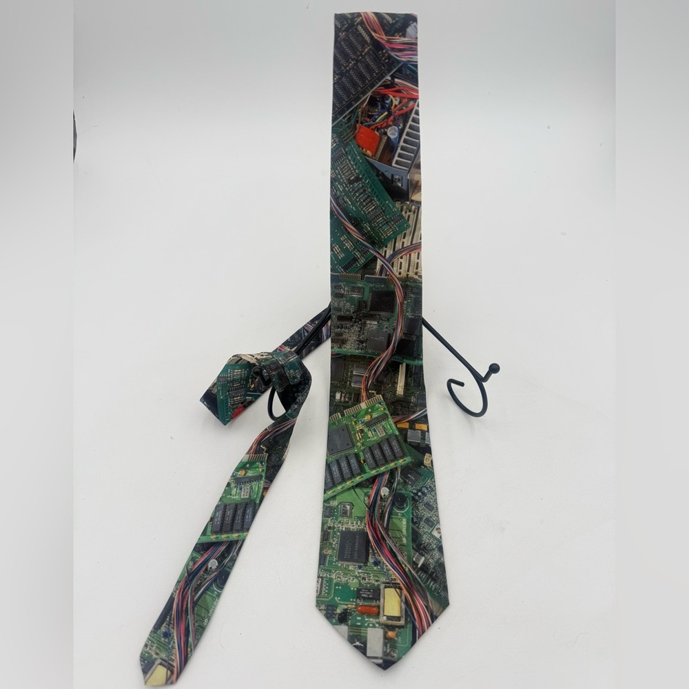 Vintage Ralph Marlin Necktie Techie Computer Circuit Board 1994